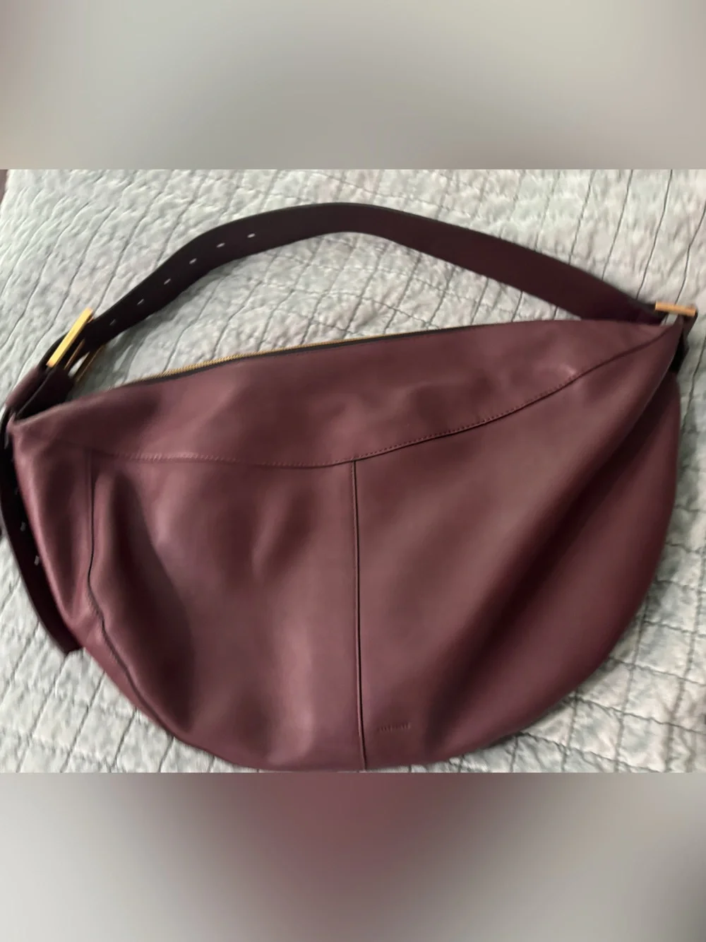 Allsaints Luna Leather Slouchy Shoulder Bag Burgundy (dark red) - Picture 8 of 8